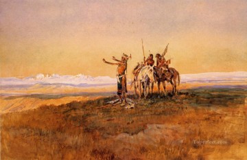 チャールズ・マリオン・ラッセル Painting - 太陽への祈り インディアン西部アメリカ人 チャールズ・マリオン・ラッセル